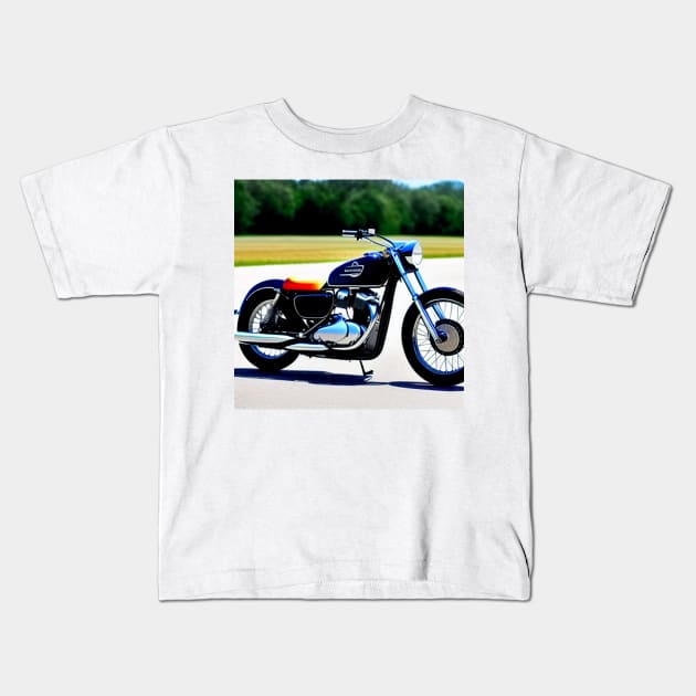 80s Classic Cruiser Motorcycle Kids T-Shirt by BAYFAIRE